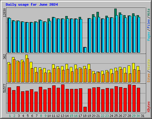 Daily usage for June 2024