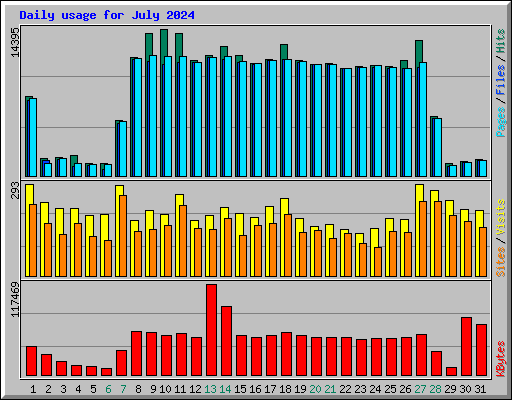 Daily usage for July 2024