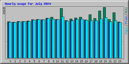 Hourly usage for July 2024